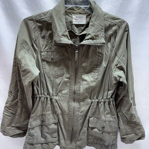 Ashley By 26 International Womens Jacket Green Utility Full Zip Size XL
